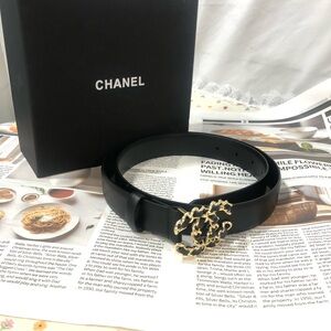 Chanel Women's Black Belt SZ 85